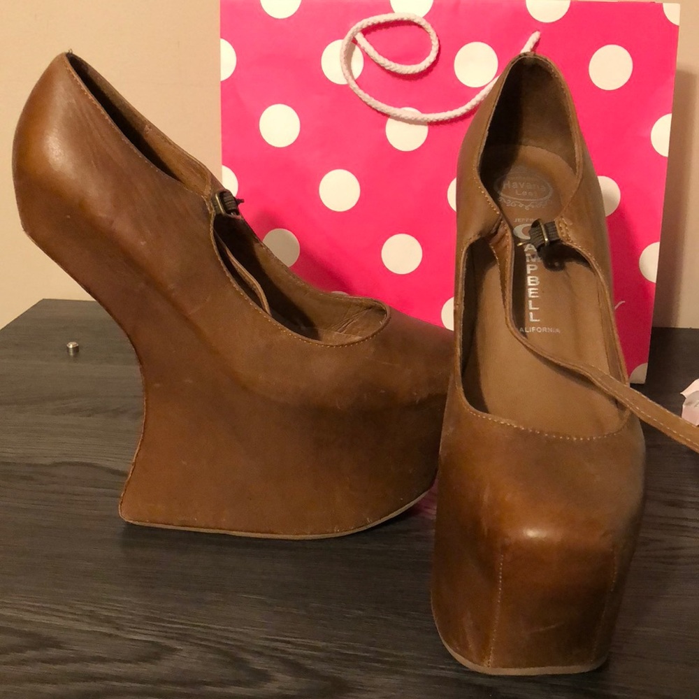 Jeffrey Campbell Brown leather heels